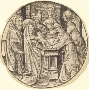 Synagogue Prints: The Circumcision, c. 1470 / 1480. Creator: Israhel van Meckenem