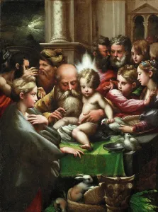 Les Lapins Prints: The Circumcision, c1523. Creator: Parmigianino