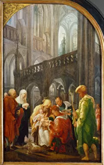 Brit Milah Collection: The circumcision of Christ, 1521. Artist: Huber, Wolf (1480 / 5-1553)