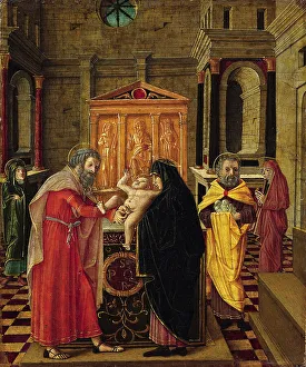 Jewish Life Prints: The circumcision of Christ, ca 1475. Creator: Butinone, Bernardino (active 1450-1510)