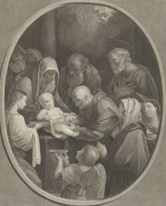 Boydell Gallery: The Circumcision of Christ, a group of men and women surrounding him