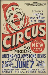 Face Paint Prints: Circus, New York, [1935]. Creator: Unknown