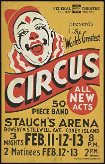 Face Paint Prints: Circus, New York, [1935]. Creator: Unknown