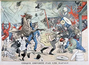 Loire Prints: Circus tent blown away, Saint Etienne, France, 1903
