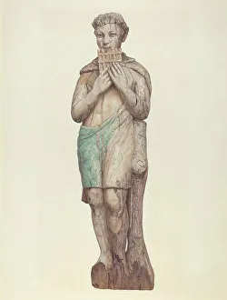 John Collins Prints: Circus Wagon Figure: Pan, c. 1938. Creator: John Collins