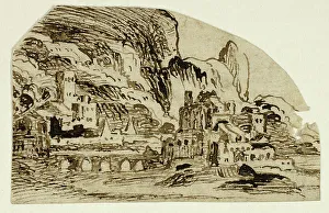 Citadel and Bridge in the Mountains, n.d. Creator: Unknown