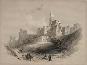 1796 1864 Gallery: Citadel of Jerusalem, without the Walls, Tower of David, 1839. Creator: David Roberts (British)