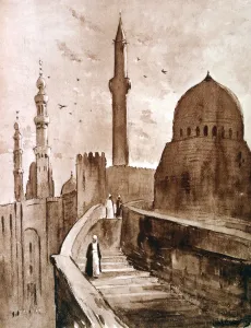 The Citadel at sunrise, Cairo, Egypt, 1928. Artist: Louis Cabanes The Citadel at sunrise, Cairo, Egypt, 1928. Artist: Louis Cabanes