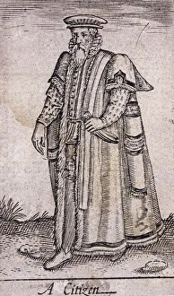 Civic Costume Prints: A citizen of London in civic costume, c1600