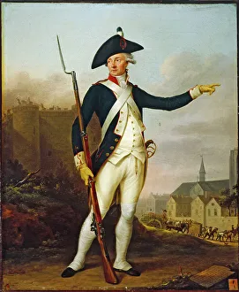Citizen Nau-Deville, in National Guard uniform, transporting a convoy of weapons and ammun... 1790. Creator: Jean Francois Marie Bellier