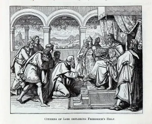 Frederick I Prints: Citizens of Lodi imploring Friedrichs Help, 1882. Artist: Anonymous