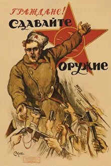 Apsit Gallery: Citizens! Give us your weapons, 1918. Artist: Apsit, Alexander Petrovich (1880-1944)