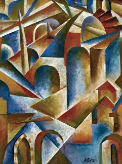 Constructivism Prints: City. Artist: Exter, Alexandra Alexandrovna (1882-1949)