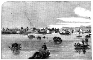 Guangzhou China Prints: The City of Canton - from the Island of Honan - from a sketch by our special artist