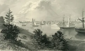 Detroit Michigan United States Of America Gallery: The City of Detroit, (From Canada Shore), 1872. Creator: Robert Hinshelwood