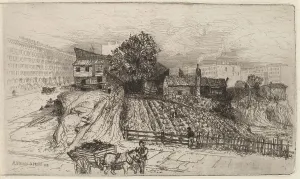 Etching In Black Prints: A City Farm?New York, 1881. Creator: Mary Nimmo Moran