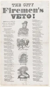 Lyrics Prints: The City Firemans Veto! Written by a Chap vot knows ow! and respectfully dedicated t
