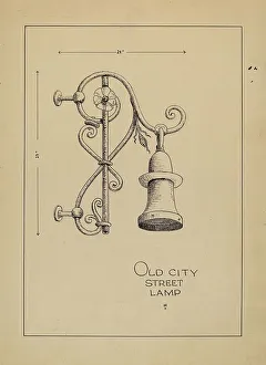 Verbeke Lucien Prints: City Gas Light Bracket, c. 1936. Creator: Lucien Verbeke