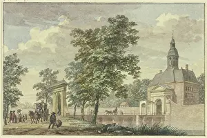 Spire Prints: City gate with turrets in summer