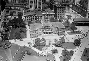 Birds Eye View Prints: City Hall and Park, N.Y. between c1910 and c1915. Creator: Bain News Service
