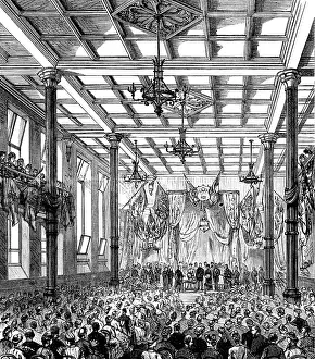 Lecture Theatre Prints: City of London College: the Prince and Princess of Wales in the Lecture-Hall at the Opening