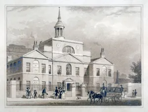 Th Shepherd Prints: City of London Lying-In Hospital, City Road, Finsbury, London, c1827. Artist