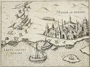 Sloped Prints: City of Manoa, 1599. Creator: Unknown
