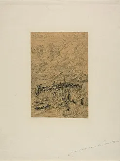 Bresdin Rodolphe Prints: City in the Mountains, n. d. Creator: Rodolphe Bresdin