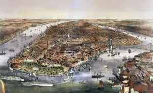 Currier And Ives Prints: The city of New York, USA, 1870. Artist: Currier and Ives