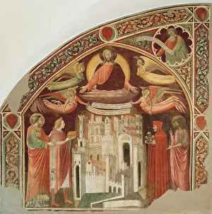 Palazzo Pretorio Prints: The city of Prato with Saints Stephen and John the Baptist and the benefactors Michele