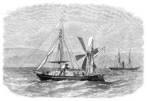 Transatlantic Prints: The City of Ragusa, two tons burden, now crossing the Atlantic, 1870. Creator: Unknown