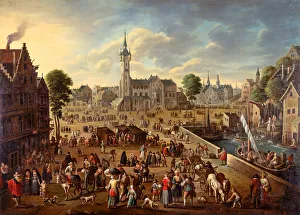 Flemish Master Prints: City view of the Main Square in Lier, ca 1620-1625. Artist: Flemish master