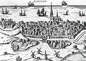 Nordic Museum Prints: City view of Malmo from Samuel von Pufendorf's De rebus a Carolo Gustavo gestis