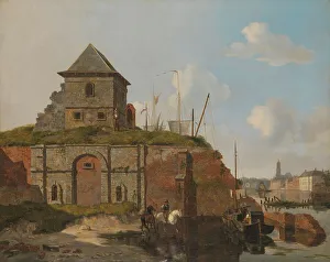 Sentry Prints: City Wall with Gunpowder Magazine, 1830. Creator: Carel Jacobus Behr
