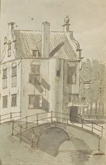 Johannes Huibert Prins Prints: Cityscape with a bridge over a canal, c.1783-c.1797. Creator: Johannes Huibert Prins