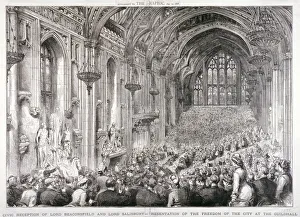 Twenty Third Earl Of Salisbury Collection: Civic reception of Lord Beaconsfield and Lord Salisbury at the Guildhall, London, 1878