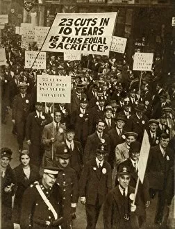 Placard Collection: Civil servants protesting against salary cuts, London, October 1931, (1935). Creator: Unknown