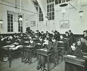 Civil Service Gallery: Civil Service class for male students, Hammersmith Commercial Institute, London, 1913