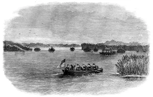Tennessee United States Prints: The Civil War in America: position of the Federal flotilla on the Mississippi