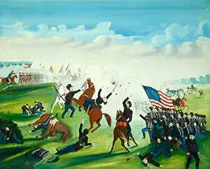 Cavalryman Gallery: Civil War Battle, 1861 or after. Creator: Unknown