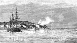 The Graphic Prints: The Civil War in Chili, Forts Valdiva and Yerbas at Valparaiso firing on the Rebel Cong