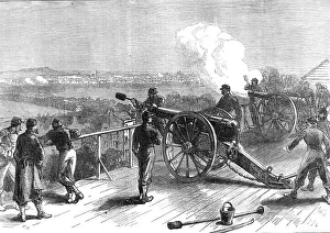 Loading Prints: The Civil War in France: Fort Valerien firing at Paris, 1871. Creator: C. R