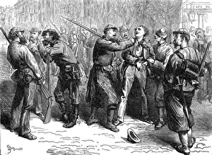 Draft Prints: The Civil War in France: impressment in the streets of Paris for the army of the Commune