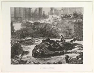 Debris Gallery: Civil War (Guerre Civile), 1871-73, published 1874. Creator: Edouard Manet