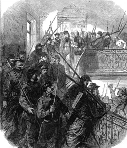 Prisoners Prints: The Civil War in Paris: arrest of the Archbishop by the Communists, 1871. Creator: Unknown