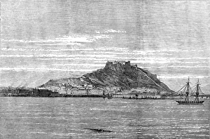 Bombarding Prints: The Civil War in Spain: Alicante, bombarded by the Intransigentes, 1873. Creator: Unknown