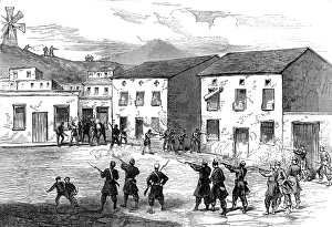 Murcia Prints: The Civil War in Spain: Carabiniers resisting the Carthagena insurgents at Aguilas