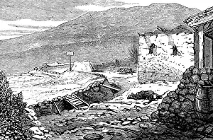 The Civil War in Spain: Carlist trench, San Pedro de Abanto, 1874. Creator: Unknown