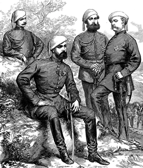 Beards Prints: The Civil War in Spain: Don Carlos and his staff, 1873. Creator: Unknown