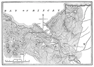 John Dower Prints: The Civil War in Spain: plan of Bilbao and Somorrostro, 1874. Creator: Unknown